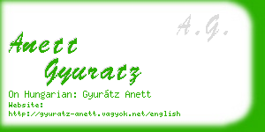 anett gyuratz business card